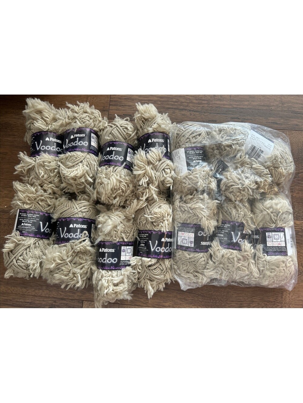 VTG Patons Voodoo Yarn 08010 Suede DL 150929106 Acrylic Nylon 6 PLY Lot of 14